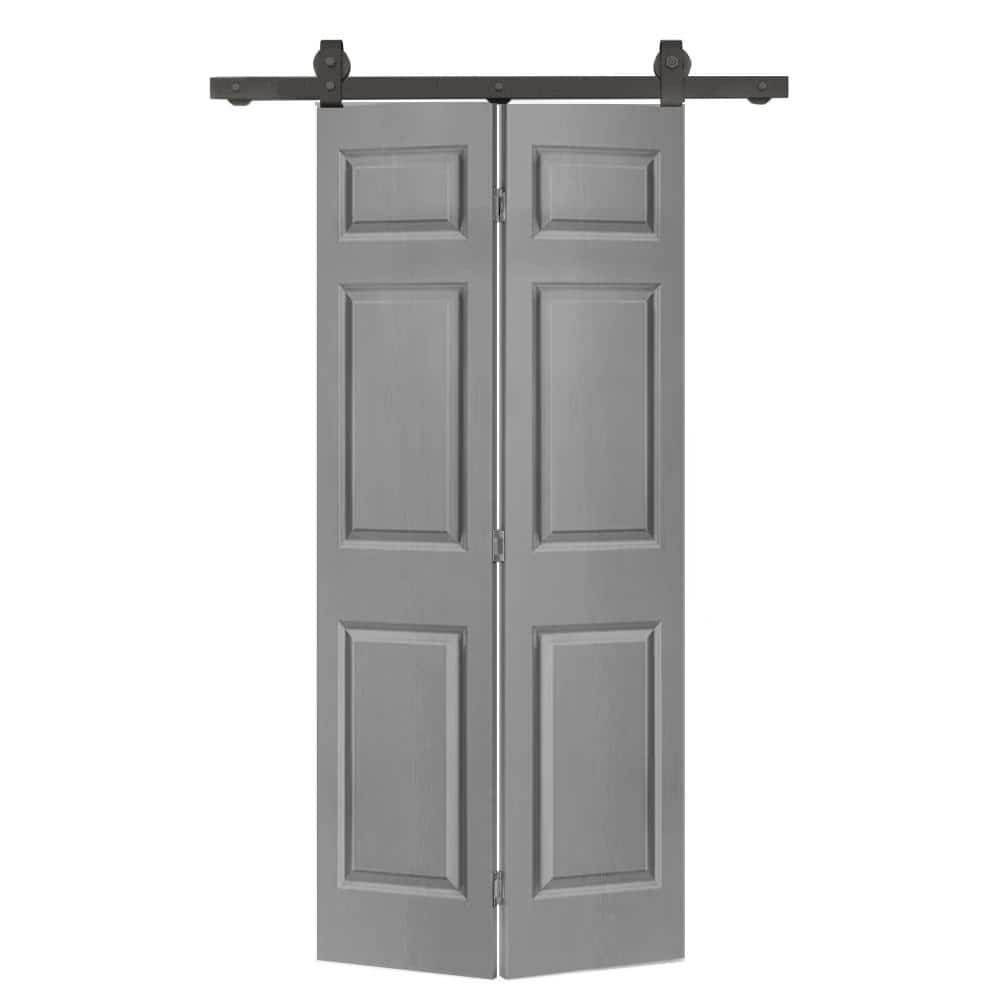 calhome-36-in-x-80-in-6-panel-light-gray-painted-mdf-composite-bi
