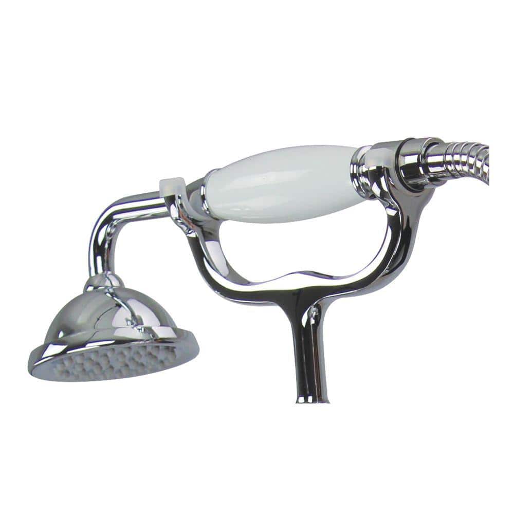 Polished Chrome Brass Floor Tub Filler with Diverter