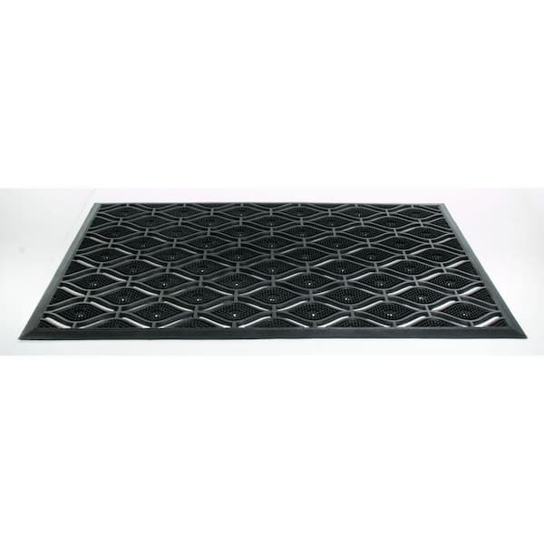 36 in. x 22 in. Black Rubber Outdoor Door Mat