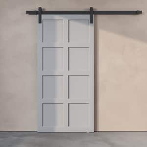 40 in. x 83 in. EDGAR Solid Core Wood Grey with Sliding Barn Door with Hardware Kit