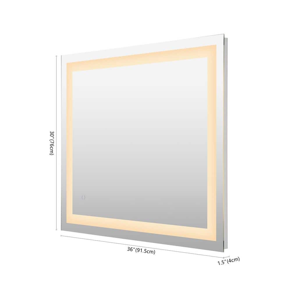 Remy 34.6" x 40.2" Anti-Fog Aluminum LED Bathroom Vanity Mirror with Smart Touch