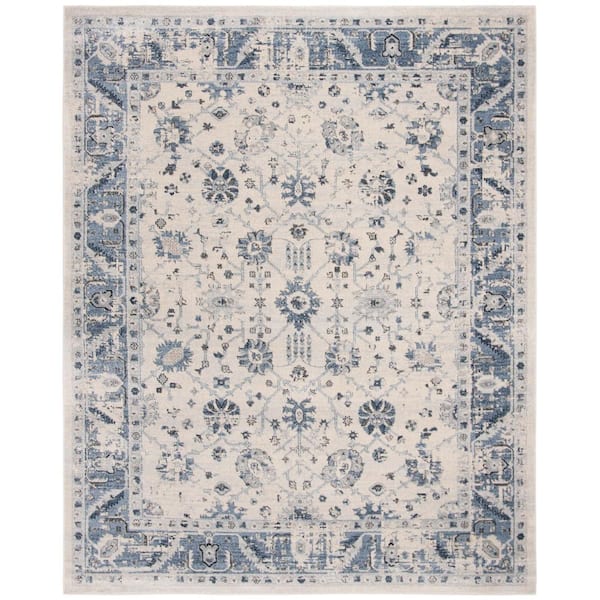 SAFAVIEH Charleston Ivory/Blue 10 ft. x 14 ft. Floral Area Rug