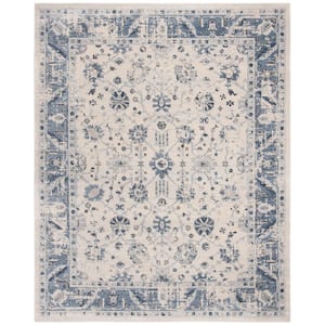 Charleston Ivory/Blue 9 ft. x 12 ft. Floral Area Rug