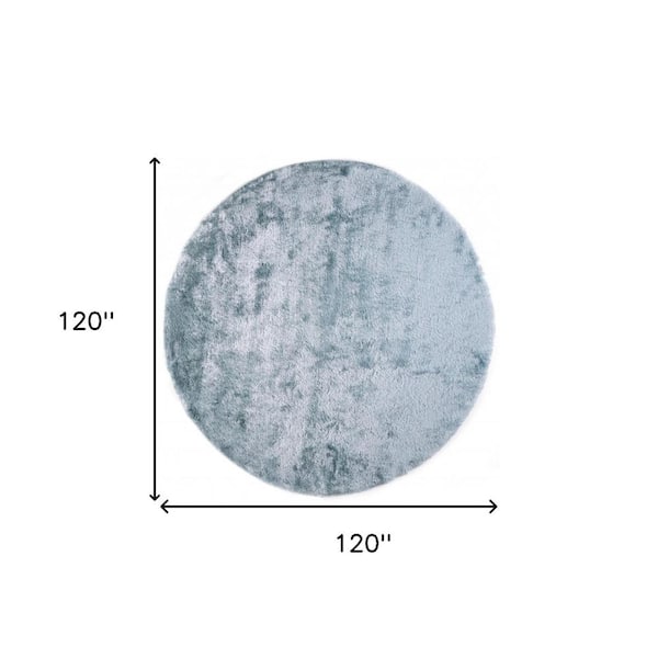 10 ft.  Round Blue and Silver Solid Color Area Rug