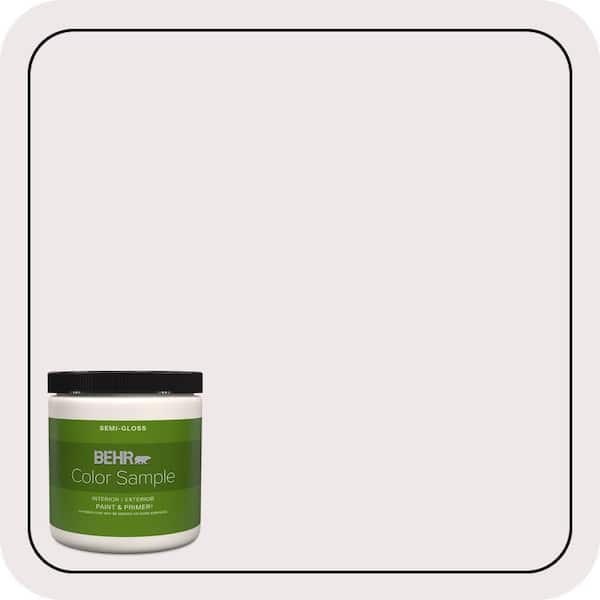 BEHR PREMIUM PLUS 8 oz. #PR-W04 Opulent Opal Semi-Gloss Interior/Exterior Paint & Primer Color Sample