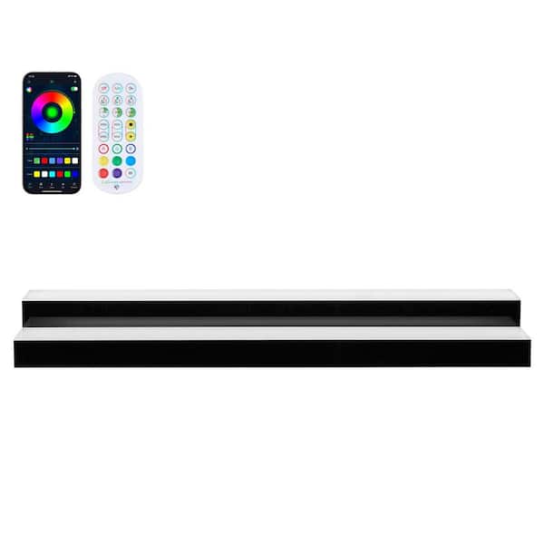 LED Lighted Liquor Bottle Display, 3.9 in. H x 7.9 in. W, 28-Bottles Black and White Acrylic Illuminated Bar Display
