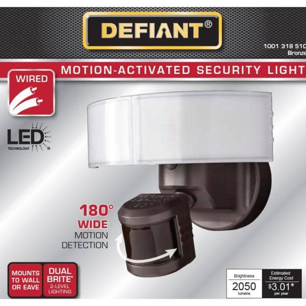 Defiant 180 Bronze LED Motion Outdoor Security Light 