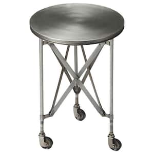 Costigan 14.25 in. Silver Round Metal Accent Table