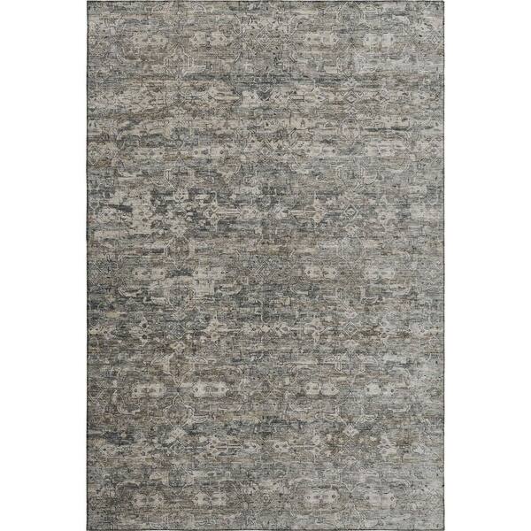 Mayfield Premium Machine Washable Abstract AMF2324 Pewter 10 ft. x 14 ft. Area Rug