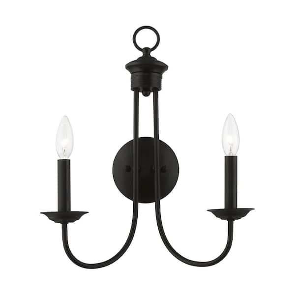 AVIANCE LIGHTING Abbotsford 14 in. 2-Light Black Double Wall Sconce