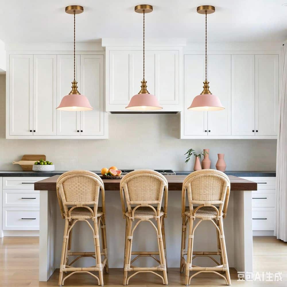 11 in. 60-Watts 1-Light Pink Flower Mini Pendant Light with Glass Shade, Hanging Lamp for Kitchen Island, Dining Room price history on PriceWatchPro