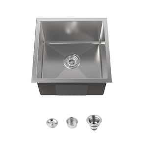 18 in. Undermount Single Bowl 20-Gauge Stainless Steel Workstation Kitchen Sink with US Standard Drain and Hook