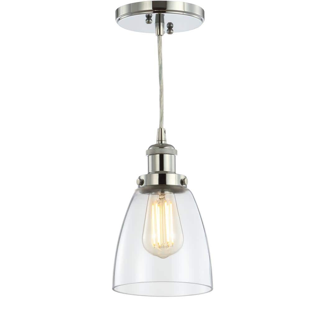 Cleo 5.5" Chrome Glass LED Adjustable Pendant Light