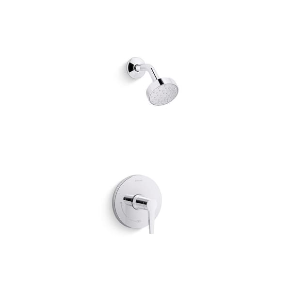 Pitch Rite-Temp 1-Handle Shower Trim Kit in Polished Chrome-2.5 GPM (Valve Not Included)