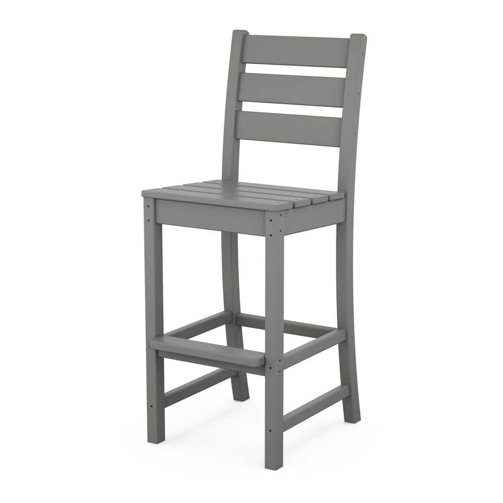 POLYWOOD Grant Park Bar Side Chair in Slate Grey TLD122GY - The Home Depot