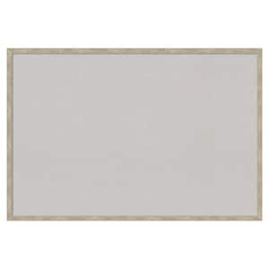 Imprint Pewter Wood Framed Grey Corkboard 37 in. x 25 in. Bulletin Board Memo Board