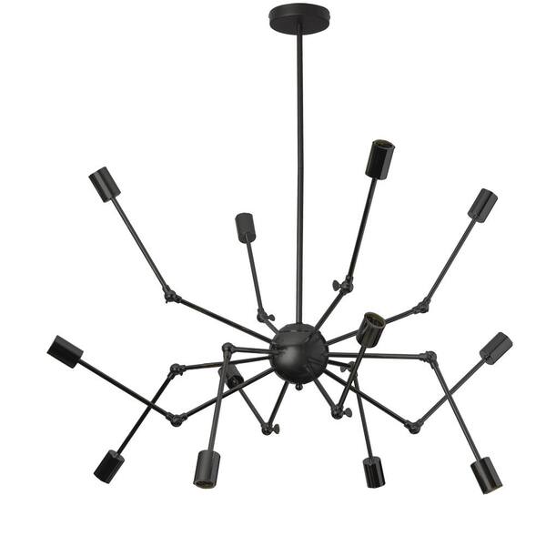 Filament Design 12-Light Matte Black Chandelier