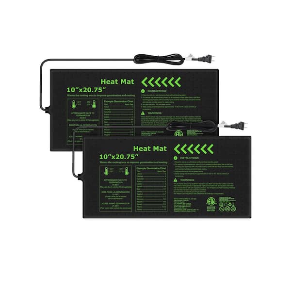 10 in. x 20.75 in. Durable Seedling Heat Mat for Seed Germination, Indoor Growing, Hydroponic-2-Pack