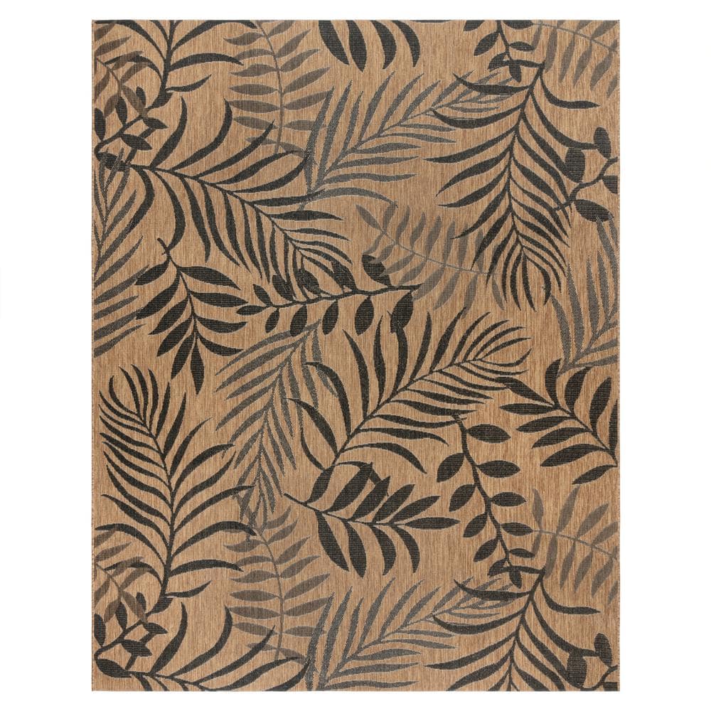 Chestnut Black 8x10 Reversible Synthetic Flat Woven Area Rug