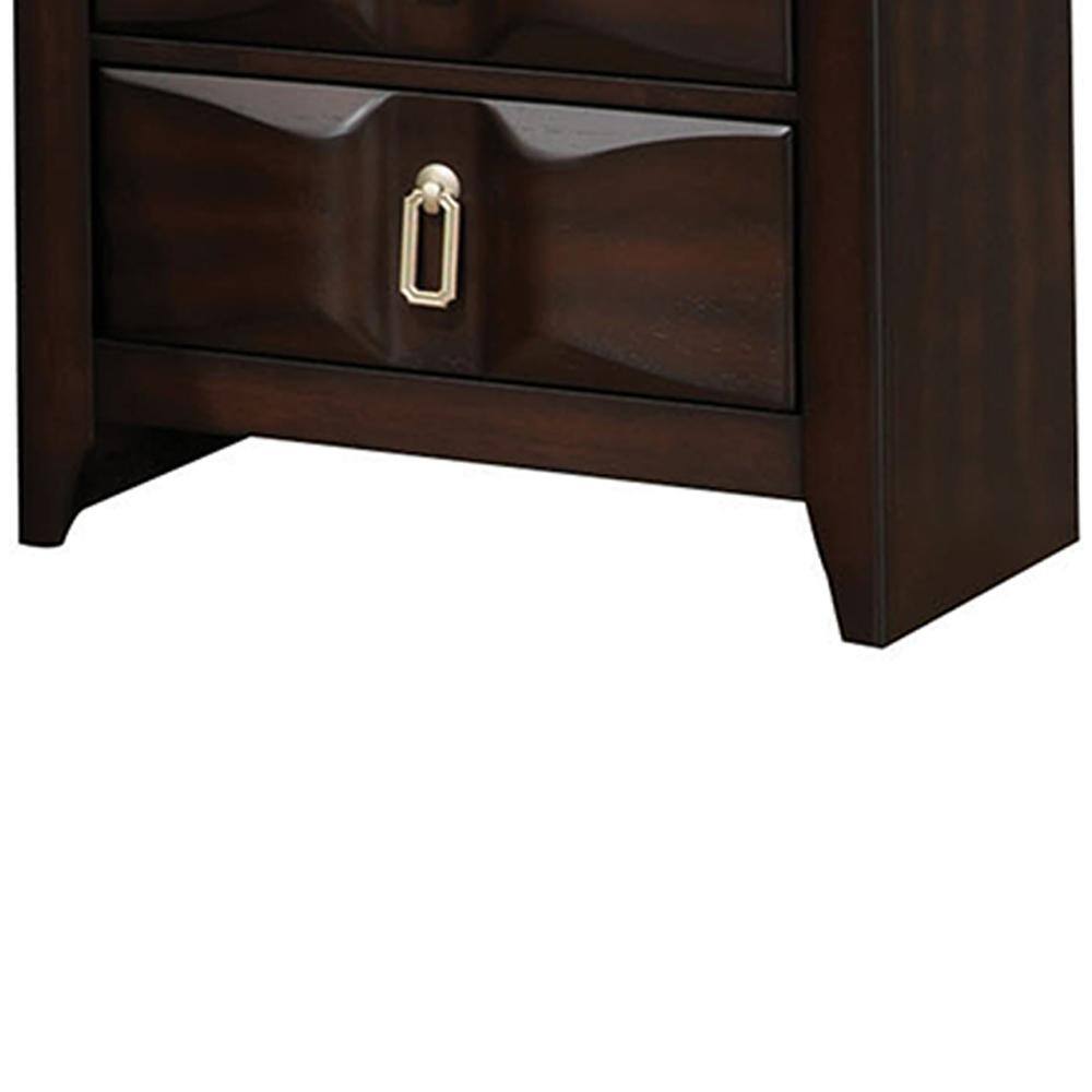 Lancaster Espresso Transitional 2-Drawer Nightstand