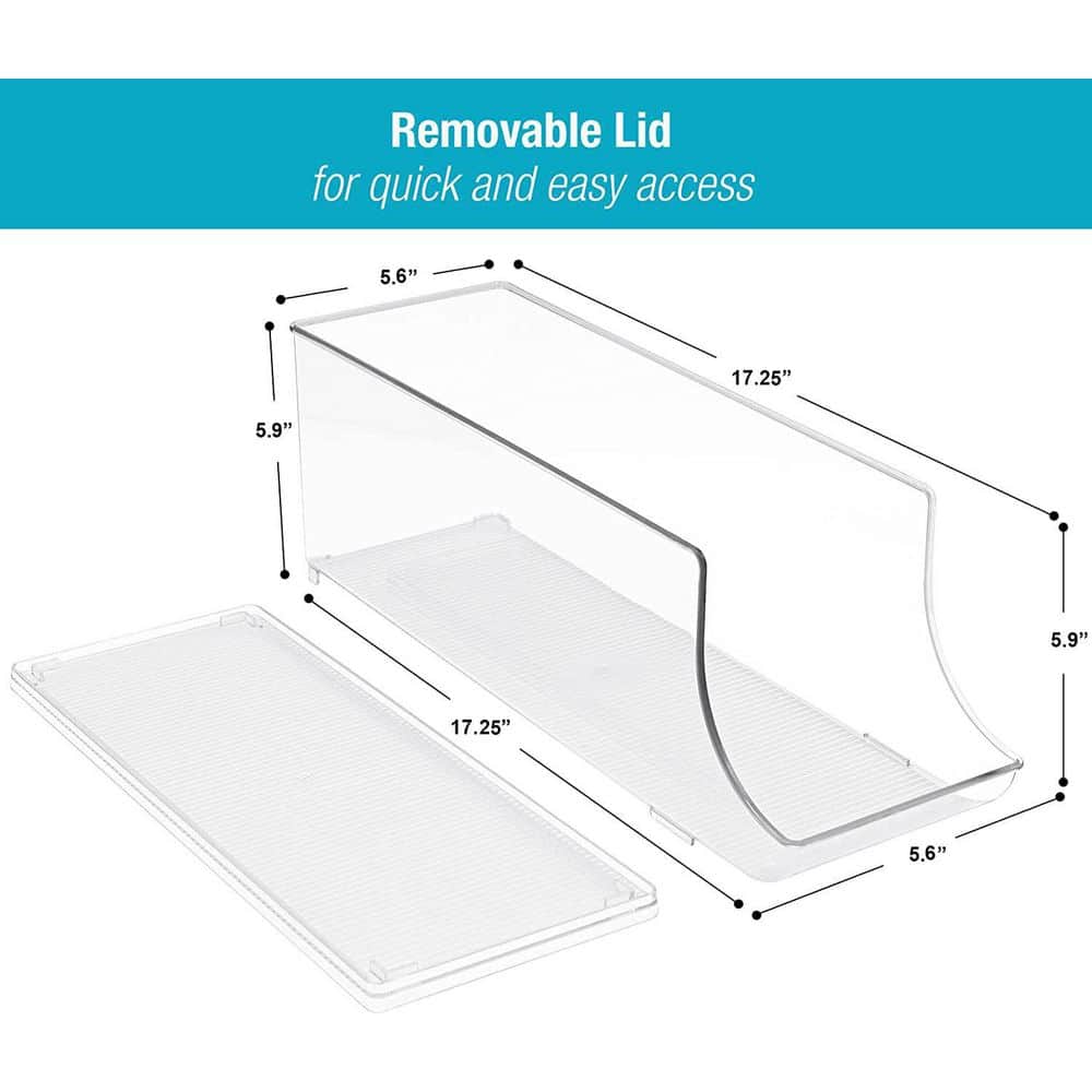 Clear Acrylic Stackable 12-Can Organizer with Lids, 2 Pack