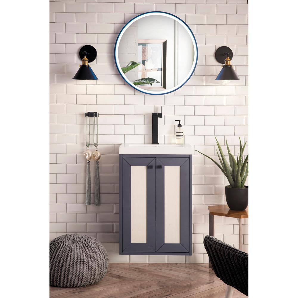 Chianti 20'' Mineral Grey Wall-Mount Vanity with Composite Top