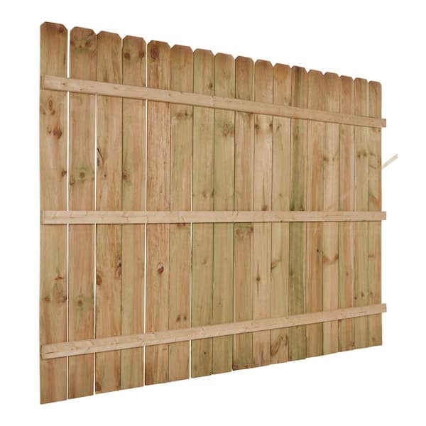 Outdoor Essentials 6 ft. H x 8 ft. W Pressure Treated Pine Dog Ear Fence Panel 158083 The Home Depot