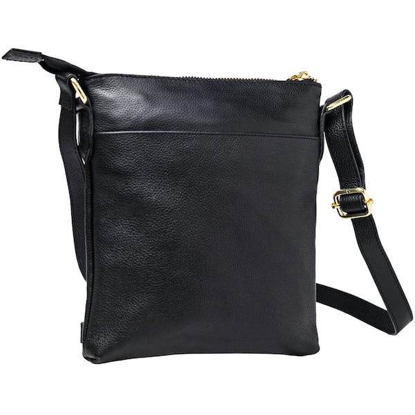 CHAMPS Champs Gala Collection Black Leather Mini Cross-Body Tote 