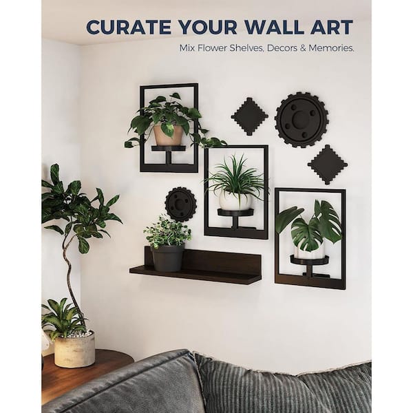 Oyezvary 3-Pack Wall Hanging Plant Shelves-Metal Indoor/Outdoor Window Planter-Modern Wall Decor for Indoor Outdoor