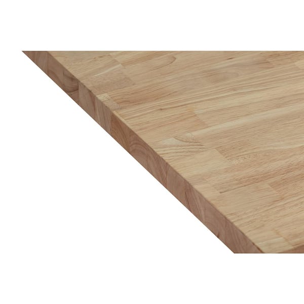 Hampton Bay - 4 ft. L x 25 in. D Unfinished Hevea Solid Wood Butcher Block Countertop With Square Edge