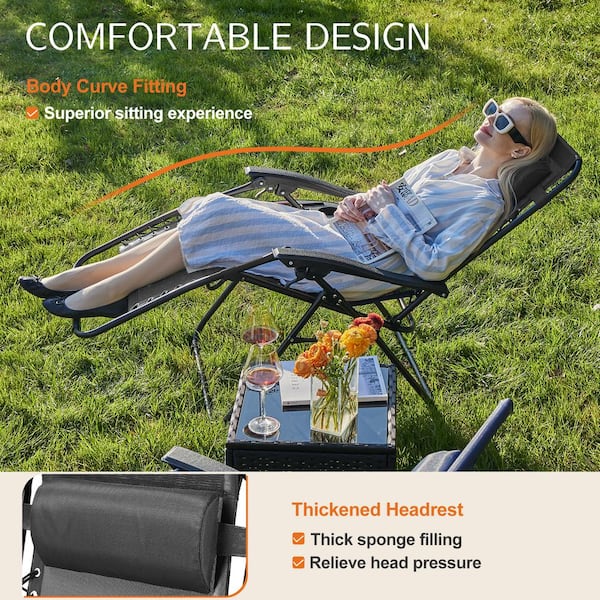 Outdoor Lounge Chair, New Zero Gravity Chair, Foldable Outdoor Chaise Lounge shops 2 P