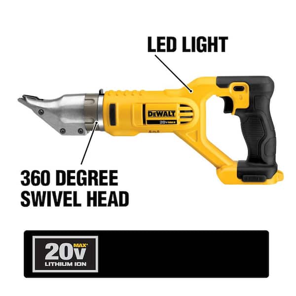 DEWALT 20V MAX XR Cordless Brushless in. SDS Plus L-Shape Rotary Hammer  and 20V MAX 18-Gauge Swivel Head Shears (Tools-Only) DCH273BWDCS491B The  Home Depot