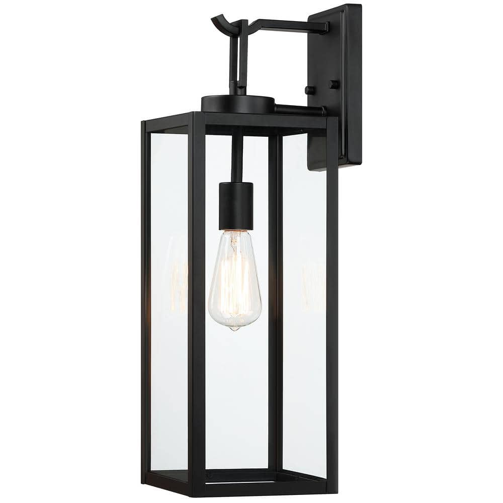 Pia Ricco 1Light Black Big Size Outdoor Waterproof Wall Sconce 1JAY