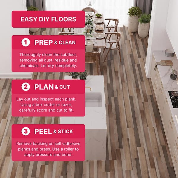 BaseCore Barn 12 MIL x 6 in. W x 36 in. L Peel and Stick Waterproof Luxury Vinyl Plank Flooring (54 sqft/case)
