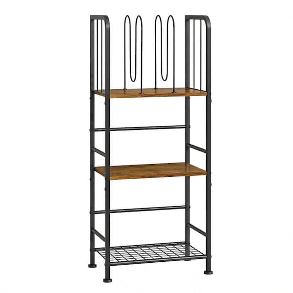 3-Tier M-Shaped Free Standing Towel Rack Detachable Dividers, 20-Towel Metal Towel Holder for Bathroom in Vintage Black