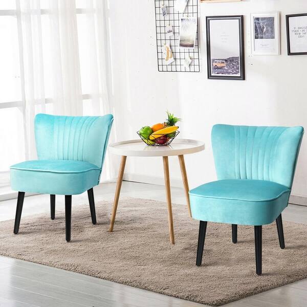 Boyel Living 2 Piece Turquoise Flannel, Turquoise Living Room Chairs