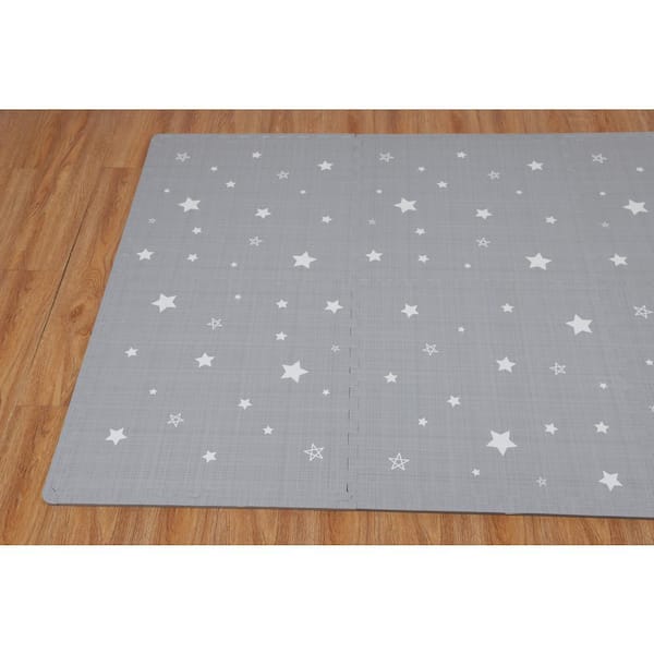 Ottomanson Soft Eva Foam Play Mat Flooring Tiles Gray 24 In X 4 Sq Ft 6 Piece Efm31053 Star The Home Depot Ottomanson Soft Eva Foam Play Mat