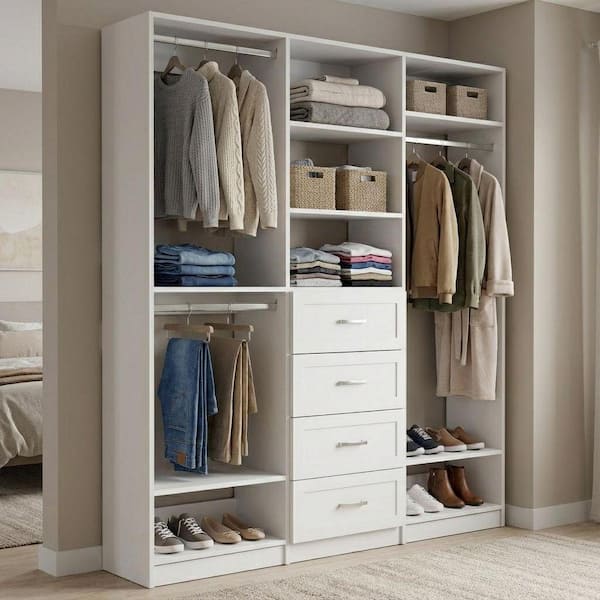 ARTISTIC & CO. THE WHITE OUT セット MODULAR CLOSETS Alto Collection 78 in. W White Wall Mounted Shaker
