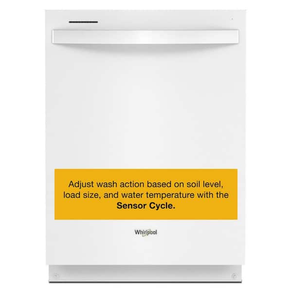 24 in. White Top Control Built-In Tall Tub Dishwasher with Third Level Rack, 47 dBA