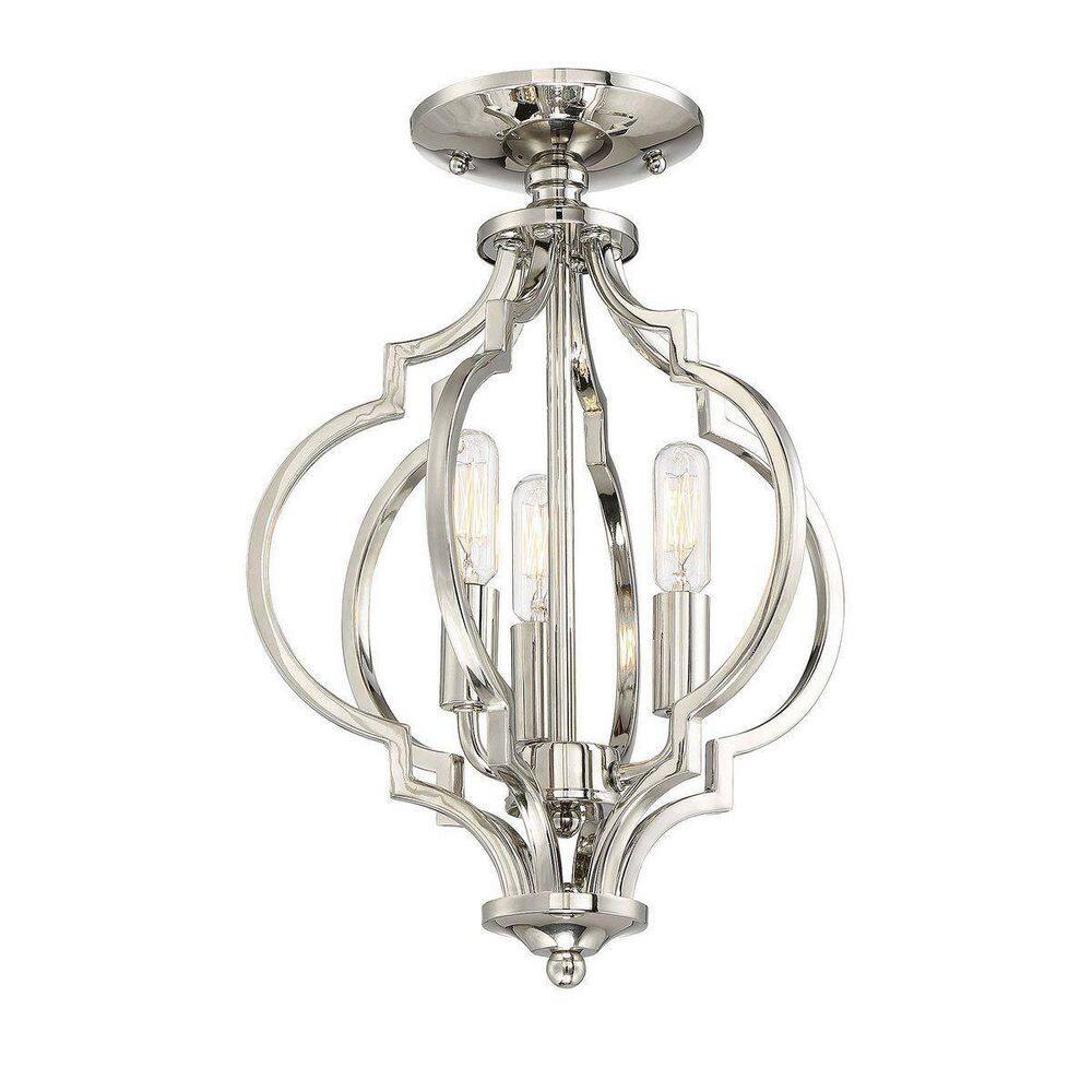 Polished Nickel 16" Farmhouse 3-Light Ceiling Pendant
