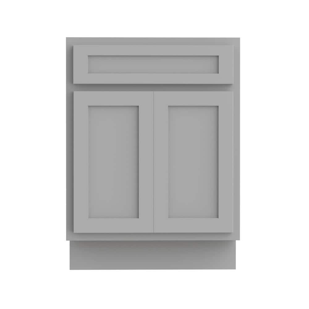 Gray 24" Freestanding Shaker-Style Vanity Cabinet