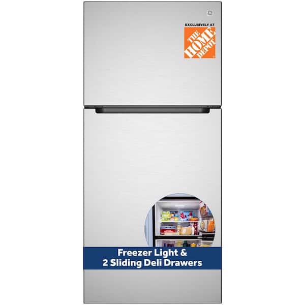 21 cu. ft. 30in. Garage Ready Top Freezer Refrigerator in Fingerprint Resistant Stainless Steel w/2-Sliding Deli Drawers