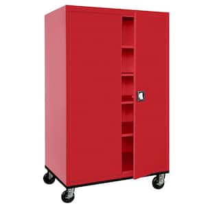 Transport Series ( 46 in. W x 78 in. H x 24 in. D ) Freestanding Cabinet in Red