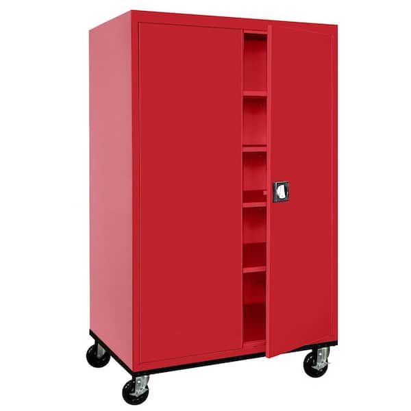 Sandusky Transport Series ( 46 in. W x 78 in. H x 24 in. D ) Freestanding Cabinet in Red