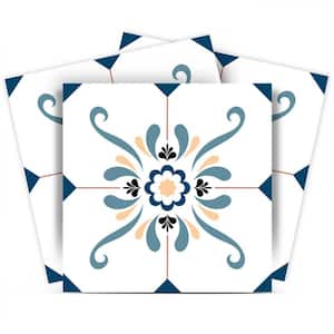 Blue and White SB54 4 in. x 4 in. Vinyl Peel and Stick Tile (24-Tiles, 2.67 sq. ft. / Pack)