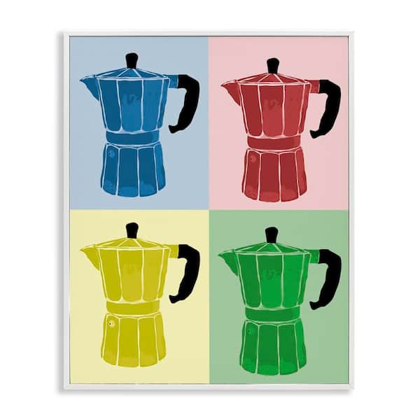 Stupell Industries Coffee Espresso Pop Style by Daniela Santiago White Framed Food Giclee Art Print 14 in. x 11 in.
