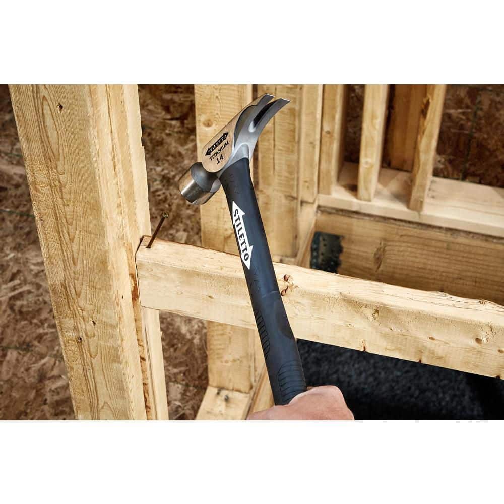 ErgoCraft 16" Black and Chrome Titanium Milled-Face Claw Hammer