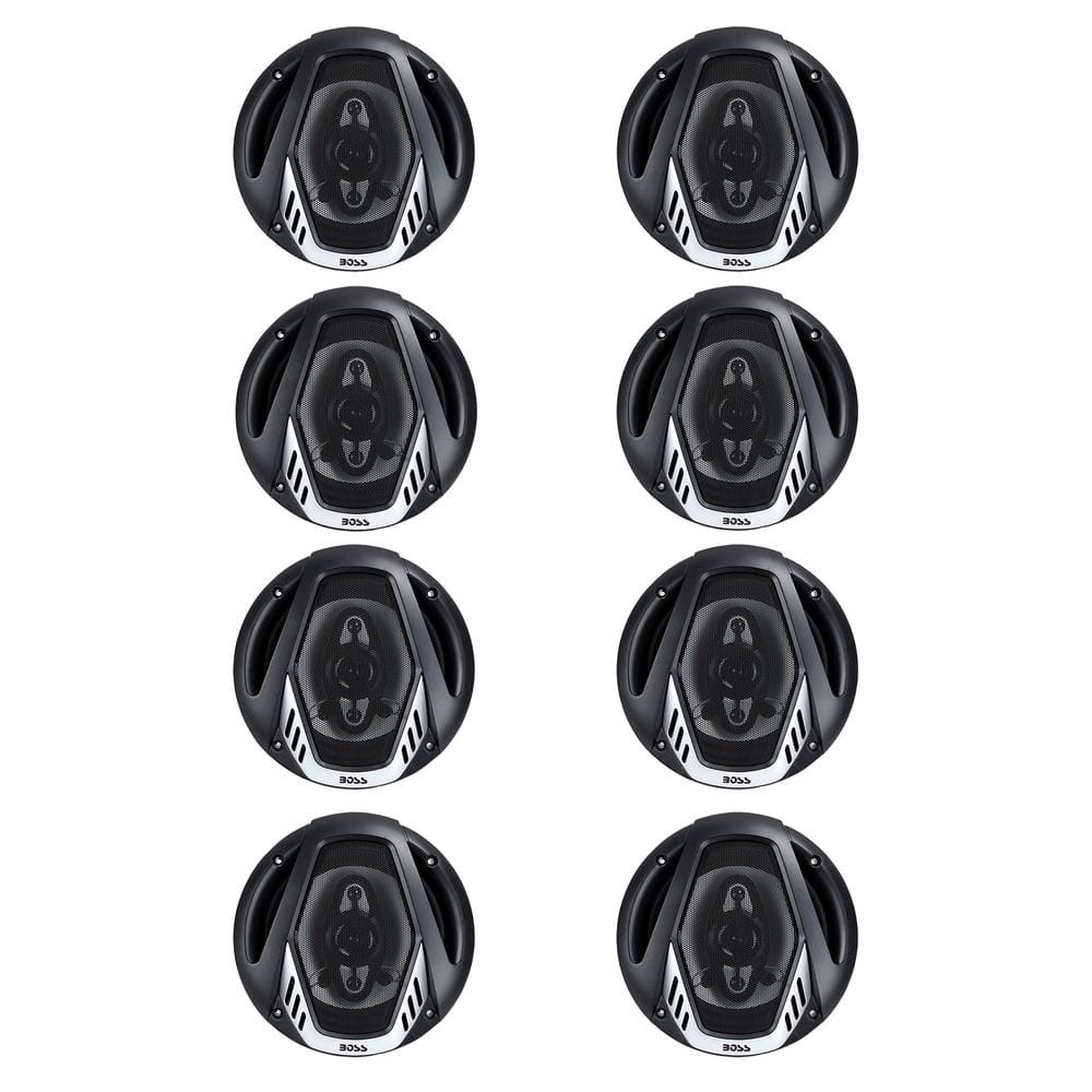 6.5 in. 400-Watt 4-Way Car Audio Coaxial Speakers Stereo, Black (8-Speakers