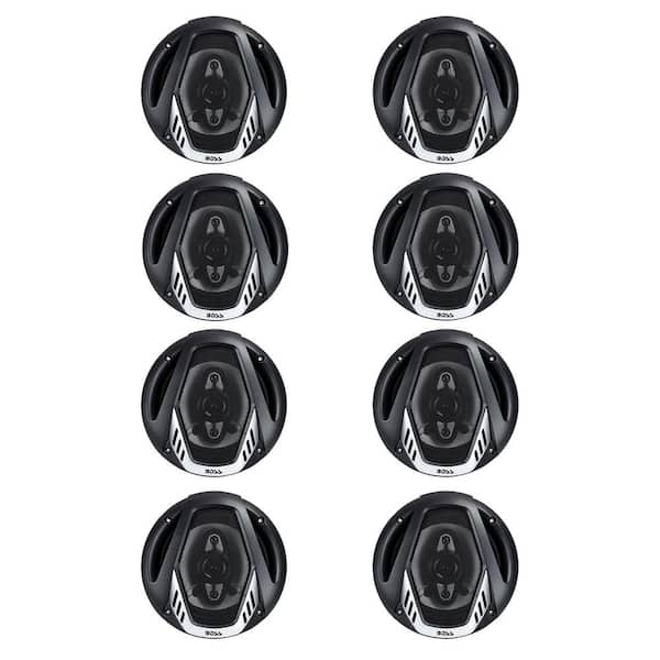 Boss Audio Systems 6.5 in. 400-Watt 4-Way Car Audio Coaxial Speakers Stereo, Black (8-Speakers)