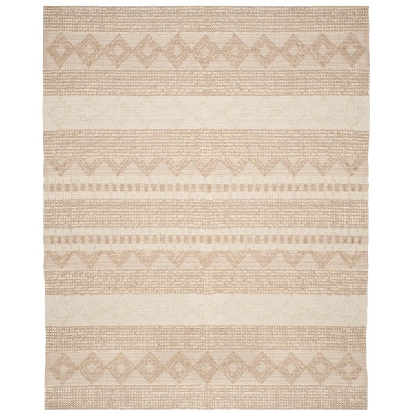 Natura 11 ft. x 15 ft. Beige/Ivory Striped Diamonds Area Rug